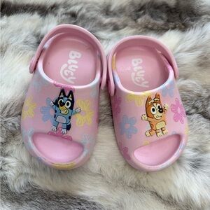 Bluey Kids Pink Flower Slippers